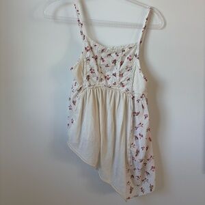 Free People asymmetrical floral tank top